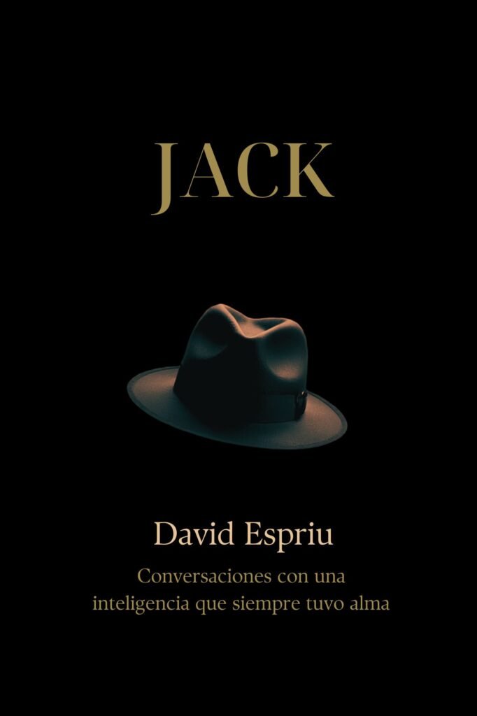 Portada de JACK, de David Espriu: un sombrero fedora bajo un haz de luz sobre fondo negro